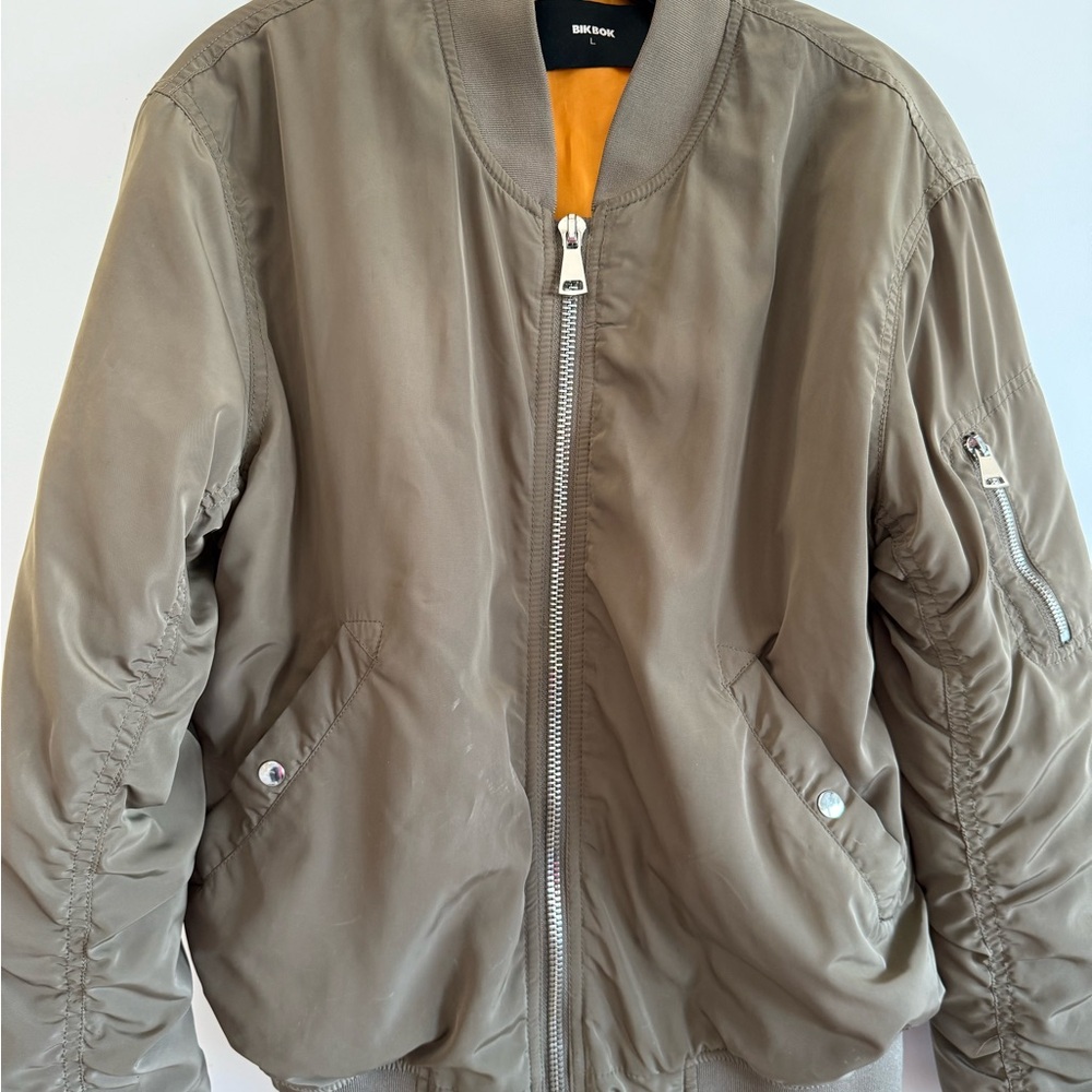 Olive Green Bik Bok Bomber Jacket - Women’s Large